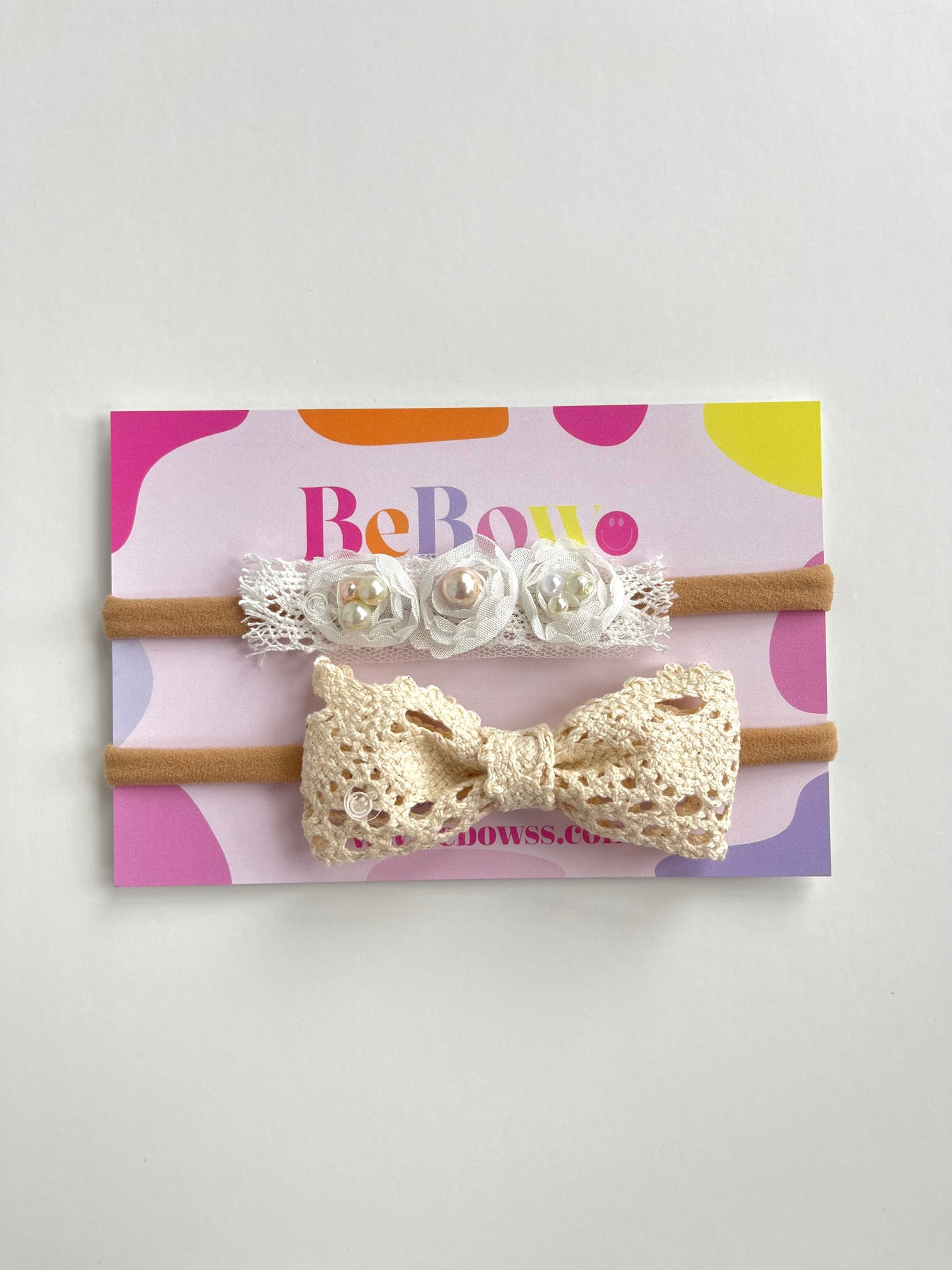 Set of 2 lace  flower Headband Baby Bow