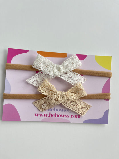 Set of 2 lace Headband Baby Bow