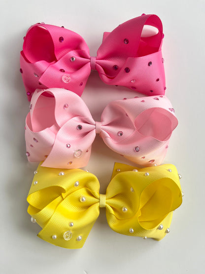 Big Bow Basic - pearls & crystals