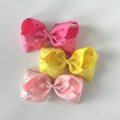 Big Bow Basic - pearls & crystals