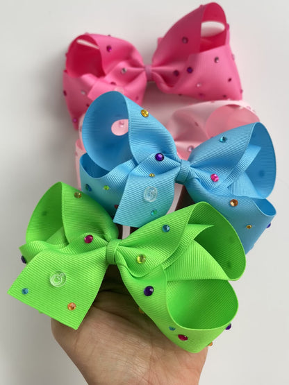 Amanda rhinestones single Bow colorful